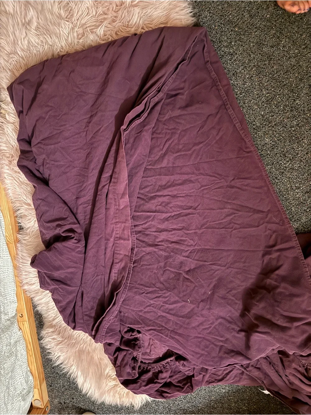 Vintage L.L.Bean Full Sheet Set – Plum Purple – Made in Portugal